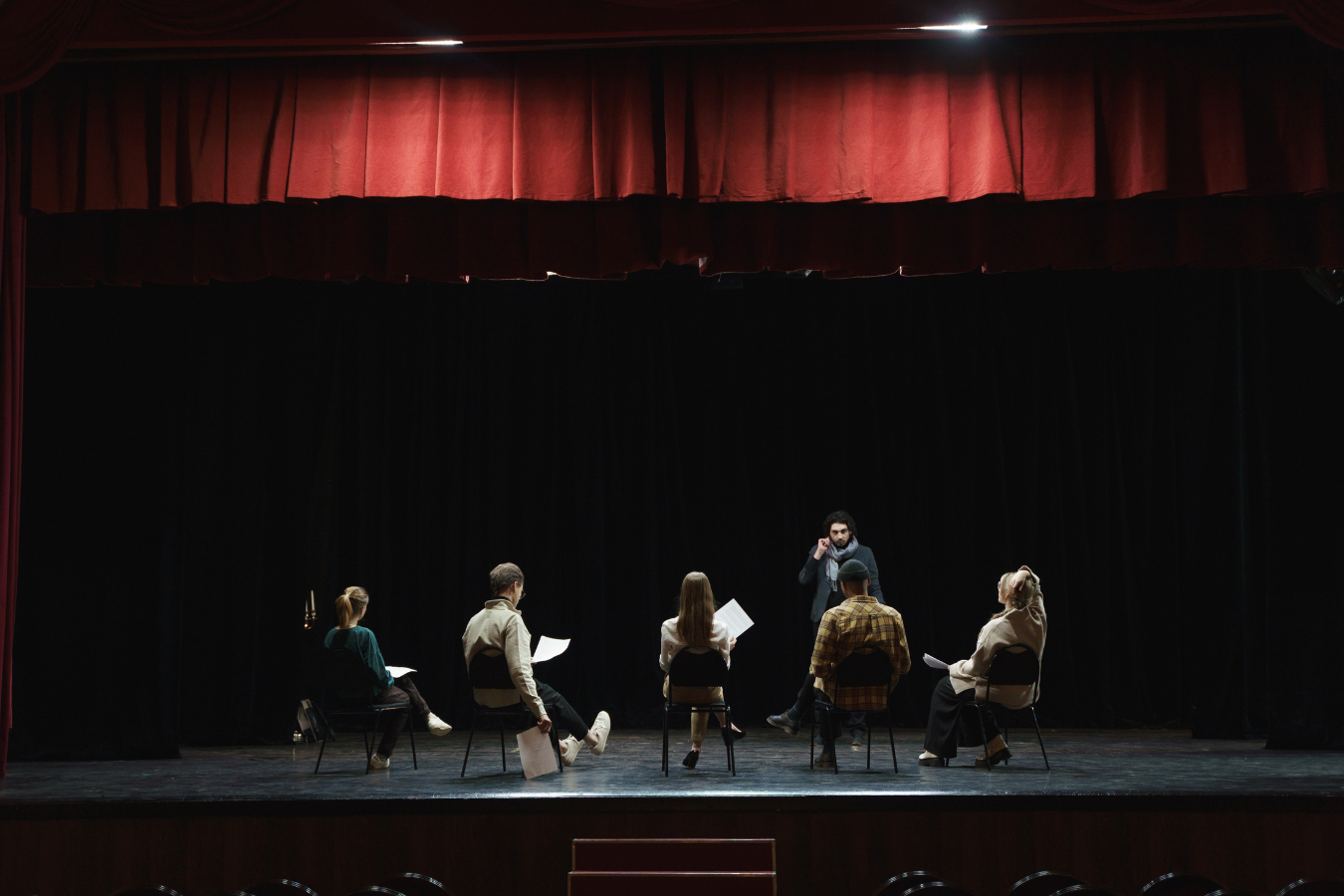 Theatre group practicing on stage. Arts and culture organizations using Sparkrock 365 ERP are more efficient, dedicating ample time and resources to excel in sharing the value and creativity of arts through education.